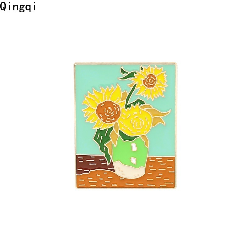 Ghim Cài Áo Hình Tranh Sơn Dầu Van Gogh