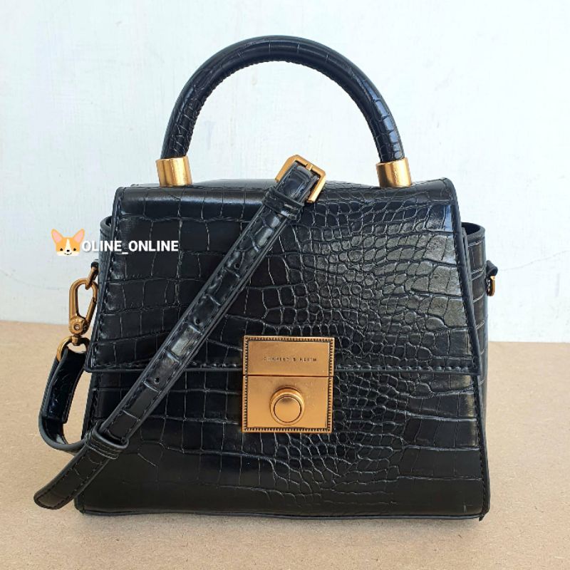 tas ck vintage motif croco 5 c&amp;k color jinjing charles selempang keith crossbody cnk with lock