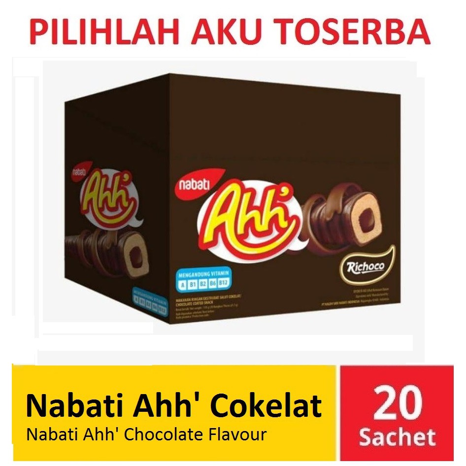 Richoco Nabati Ahh Cokelat isi 20 pcs @ 4 gr - (HARGA 1 BOX)