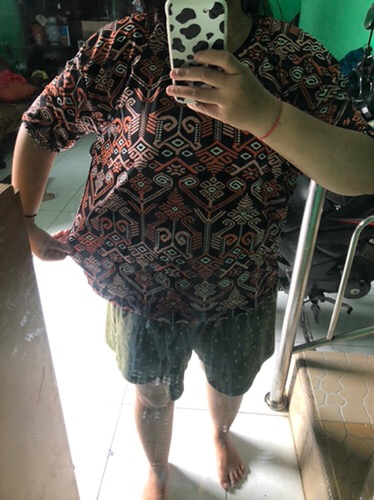 Monellina Arune Kaos Batik Oversize Wanita Lengan Panjang