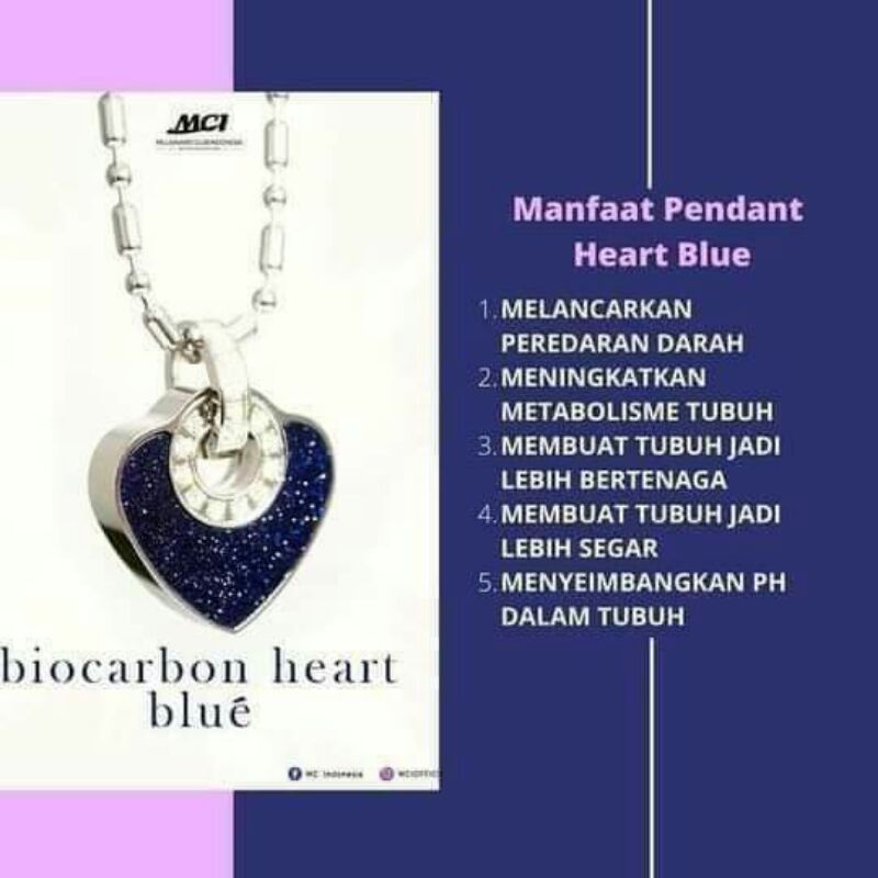Pendant Heart Blue MCI