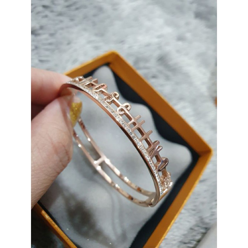 Gelang Titanium stainless steel Premium anti karat Bracelet titanium ori Rosegold gtt-0011