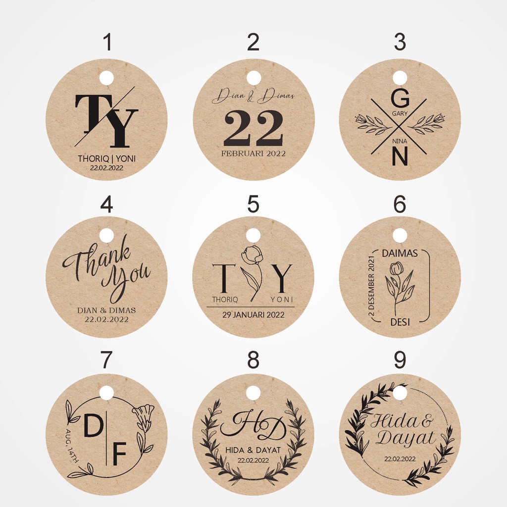 

Label Souvenir Rustic Lingkaran isi 100