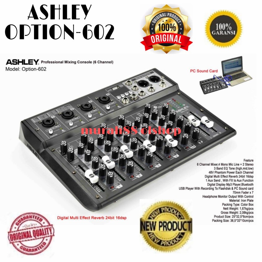 Mixer ashley option-602 option 602 6ch original