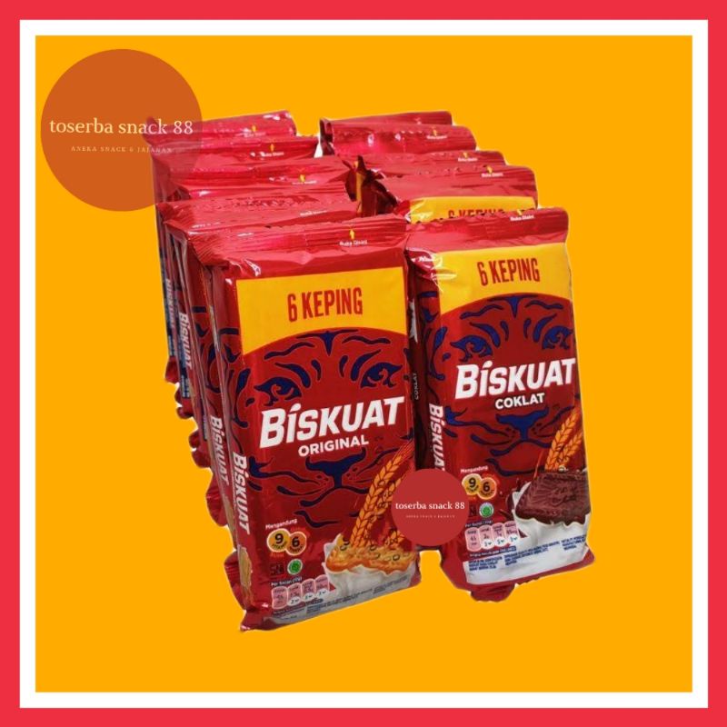 

BISKUAT/Biscuit Berenergi Chocolate & Original (25 gram × 10 pcs)