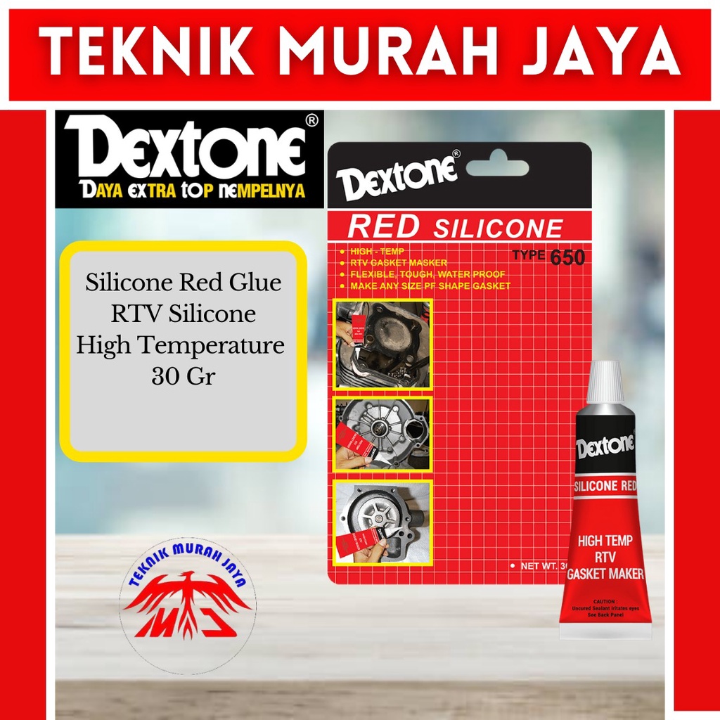 

Lem Dextone Silicon Red 30 Gr Gasket Silicone RTV High Temp 30 Gram