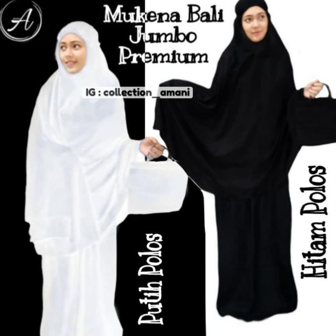 Ori&Terjamin Mukena Bali Jumbo Putih Polos Premium