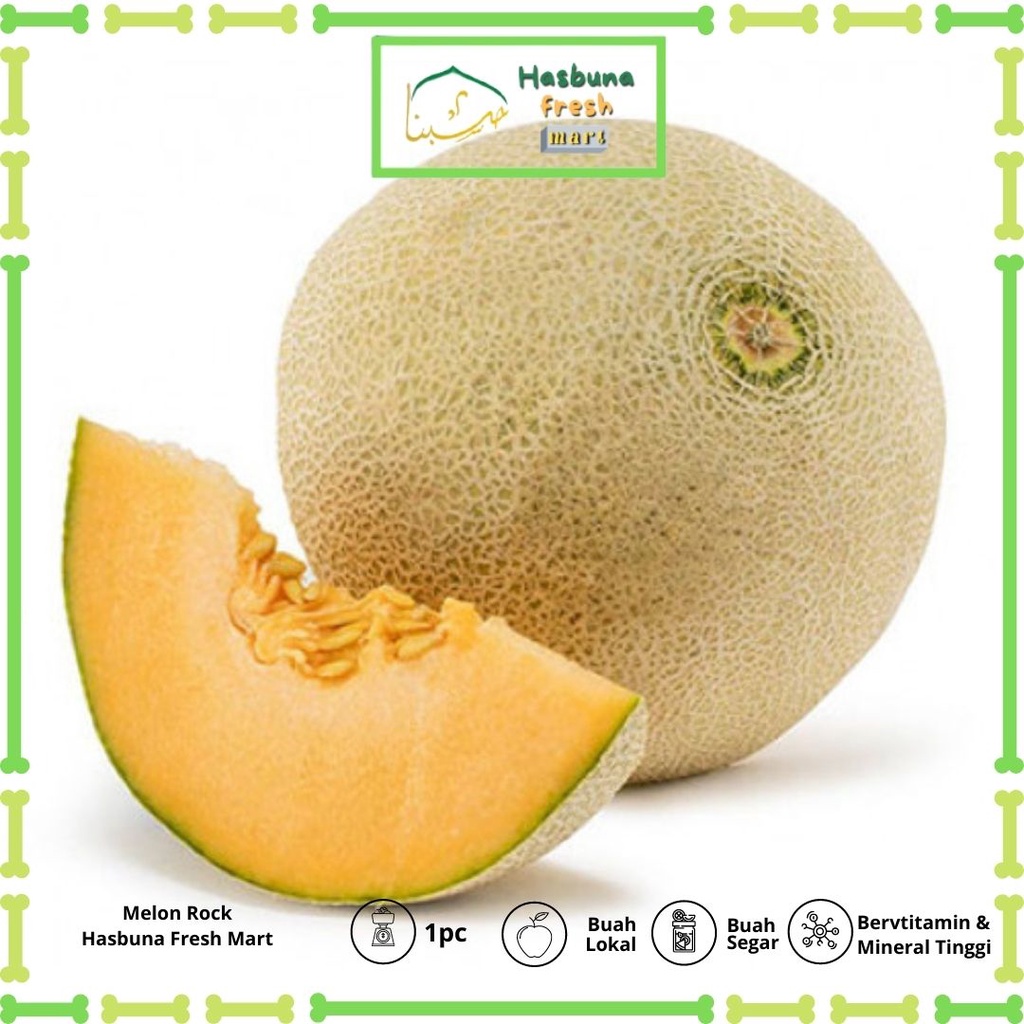 

Melon Rock Hasbuna fresh mart 1 Pc (1350-2250 Gram) PREMIUM | Bergaransi