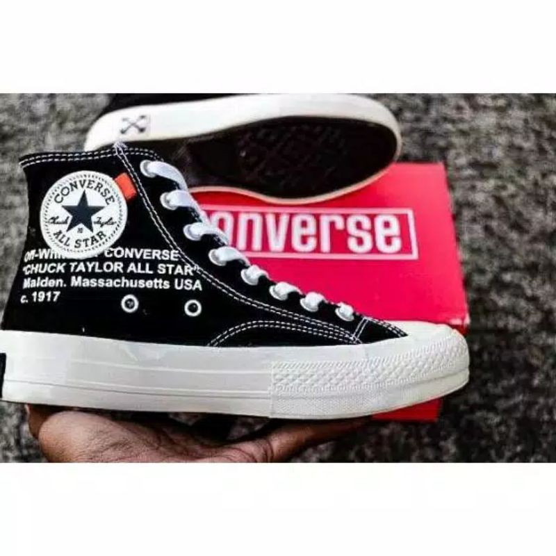 Sepatu converse 70s High Black X Off White Premium-4