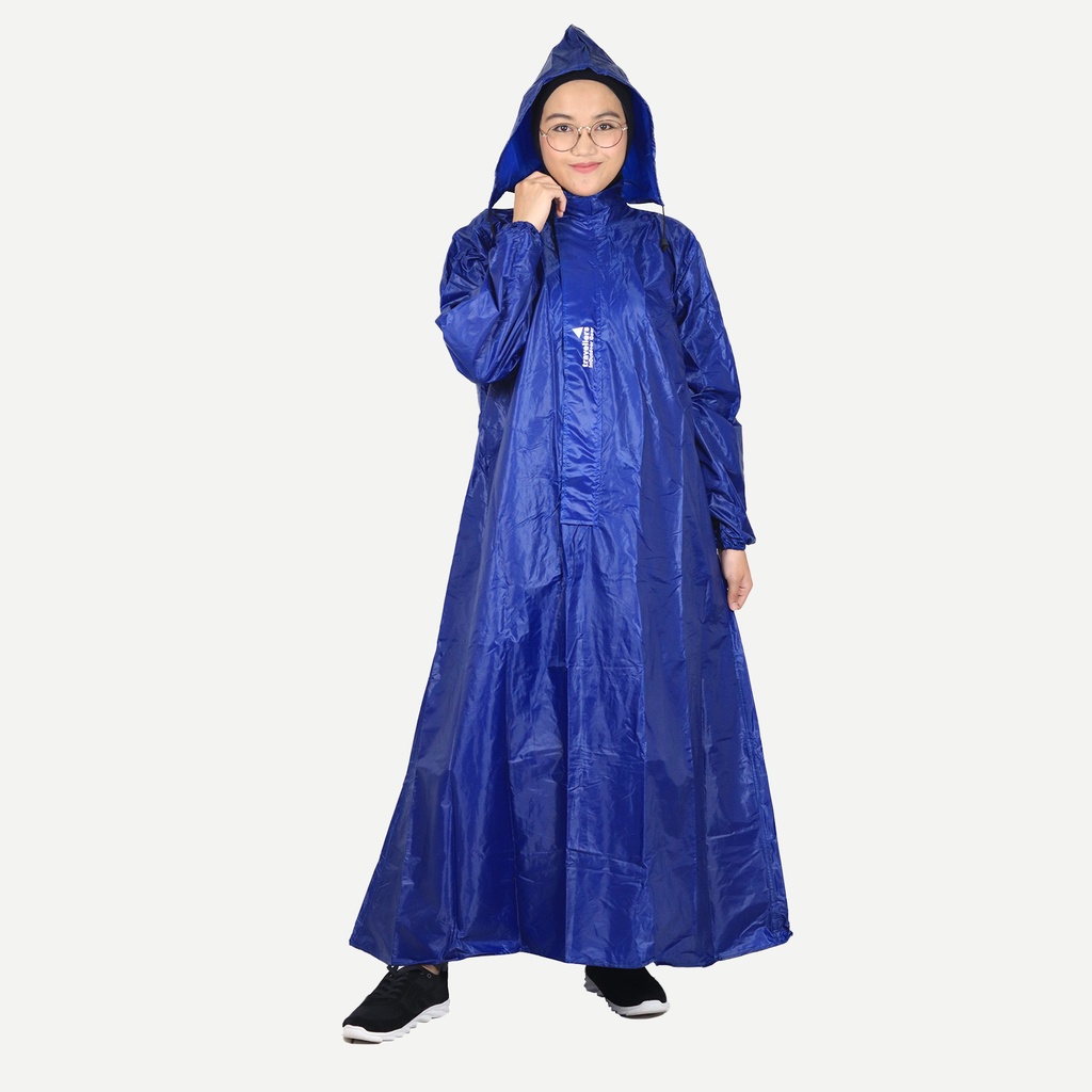 Jas Hujan Syari Jumbo Wanita Blue Series