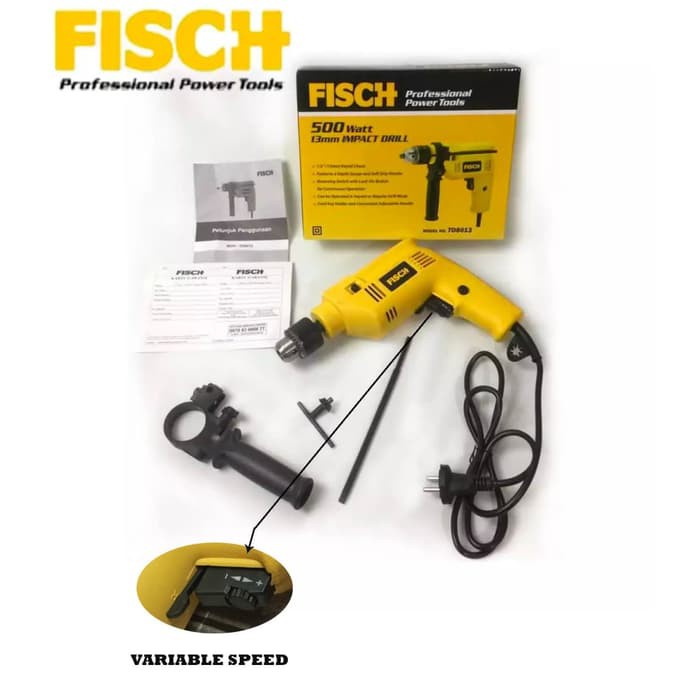 BOR FISCH TD 8013 Impact Drill 13mm 500W - Mesin Bor TD8013 13 mm 500 Watt