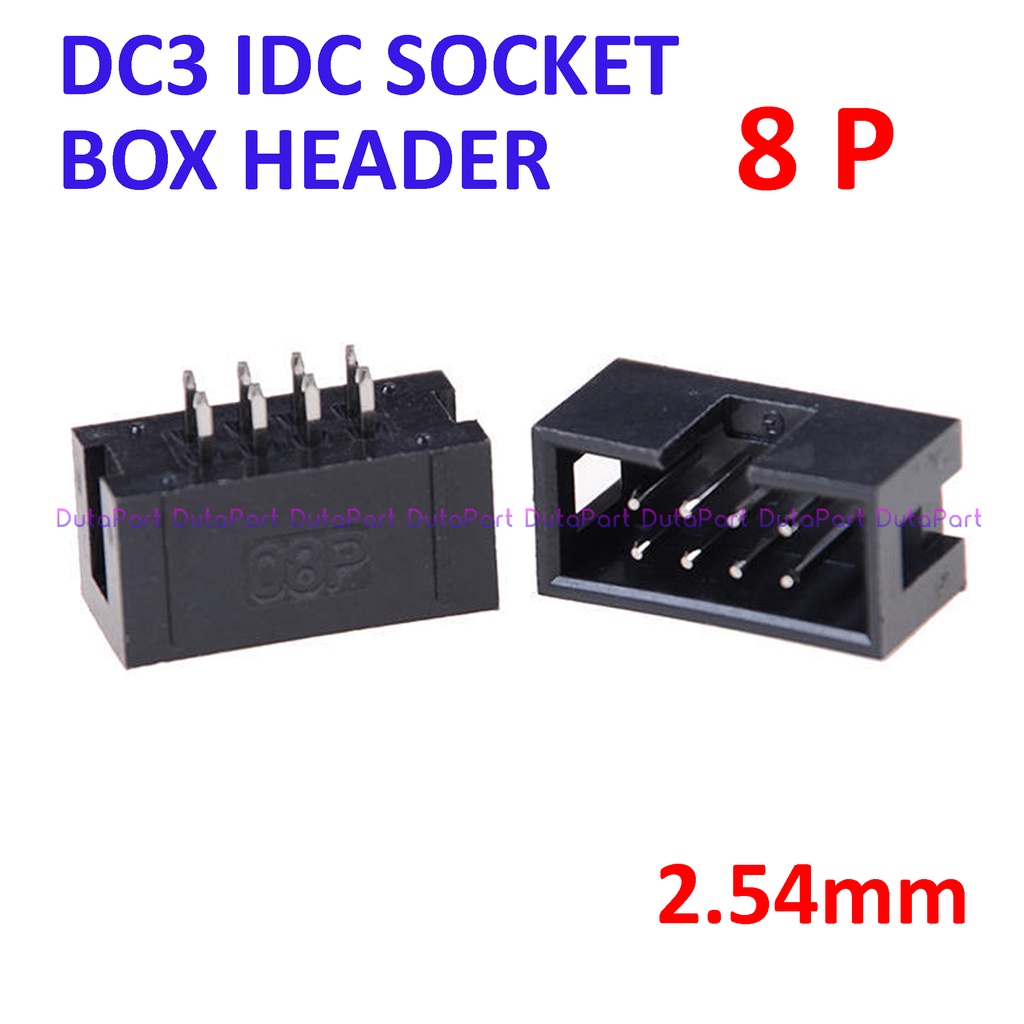 DC3-8P Socket IDC Male Lurus 8P 8 Pin 2x4 2.54mm Box Header JTAG