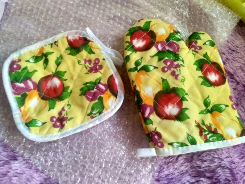 Cooking Oven Gloves Sarung Tangan Set Masak Dapur Anti Panas Cempal Sap