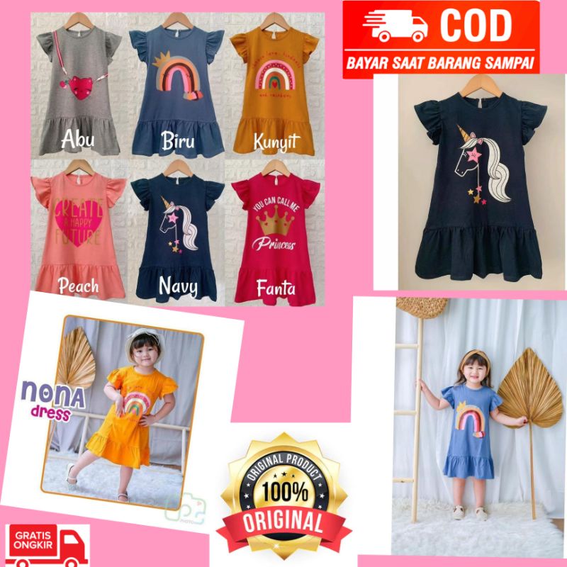 Nona Dress Anak Smilee Dress Kaos Karakter Daster Anak