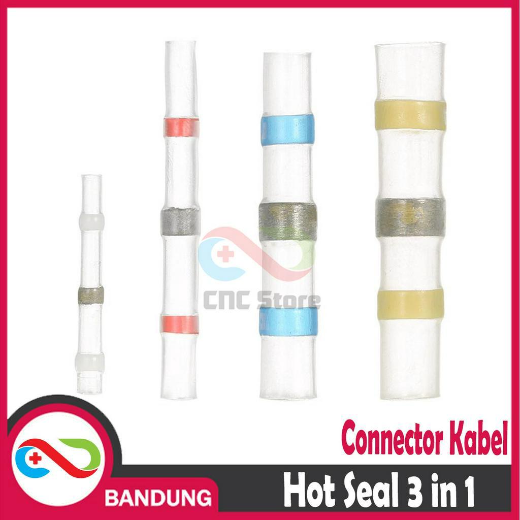 HOT SEAL WIRE CONNECTOR KABEL WATERPROOF SOLDER HEAT - PUTIH 3in1