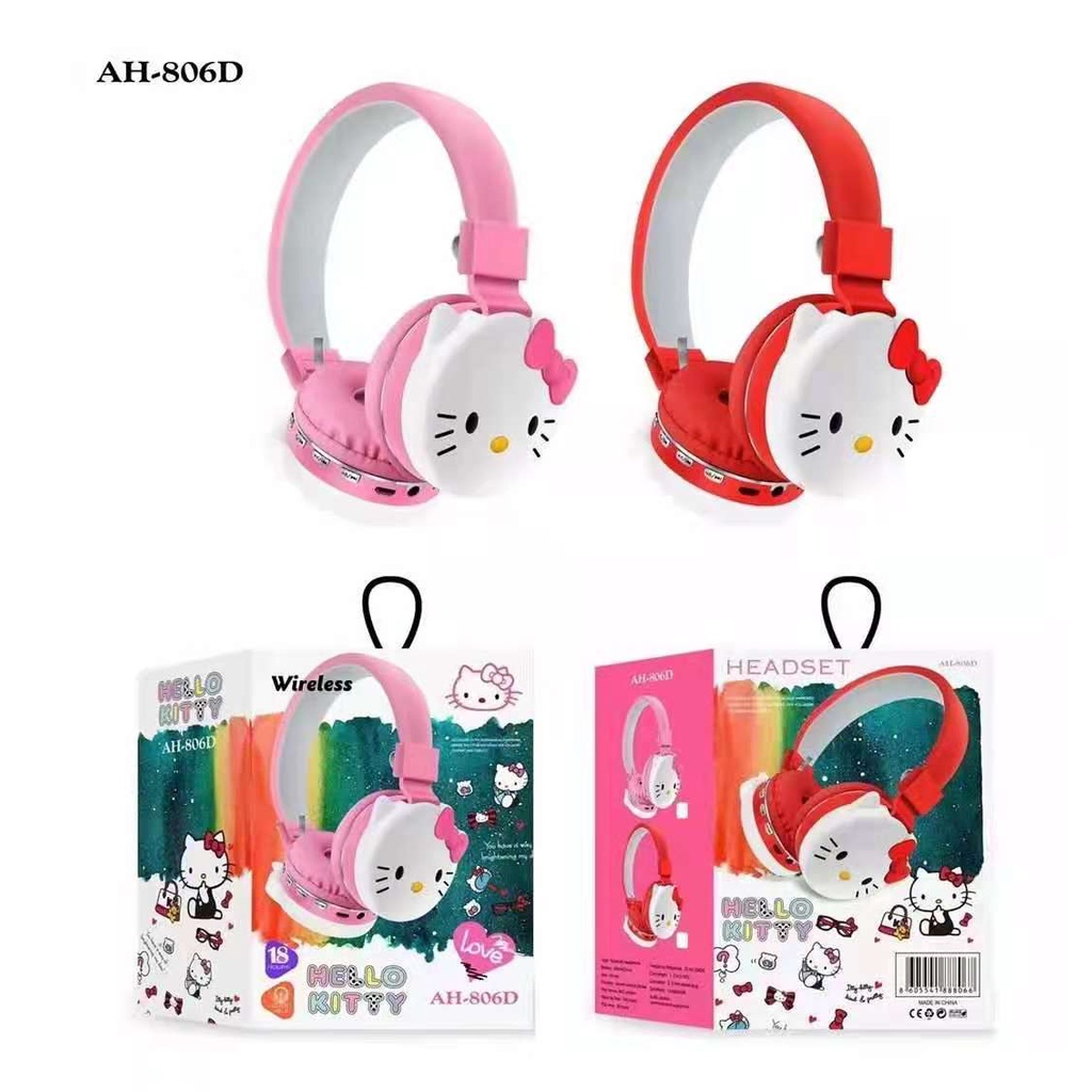 headphone headset import anak perempuan wireless kucing lucu