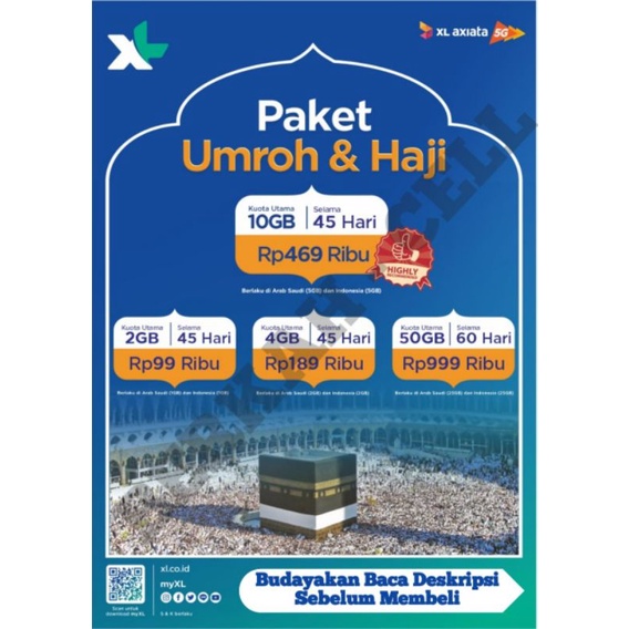 ISI ULANG PAKET XL UMROH HAJI 10hr/15hr/20hr/45hr