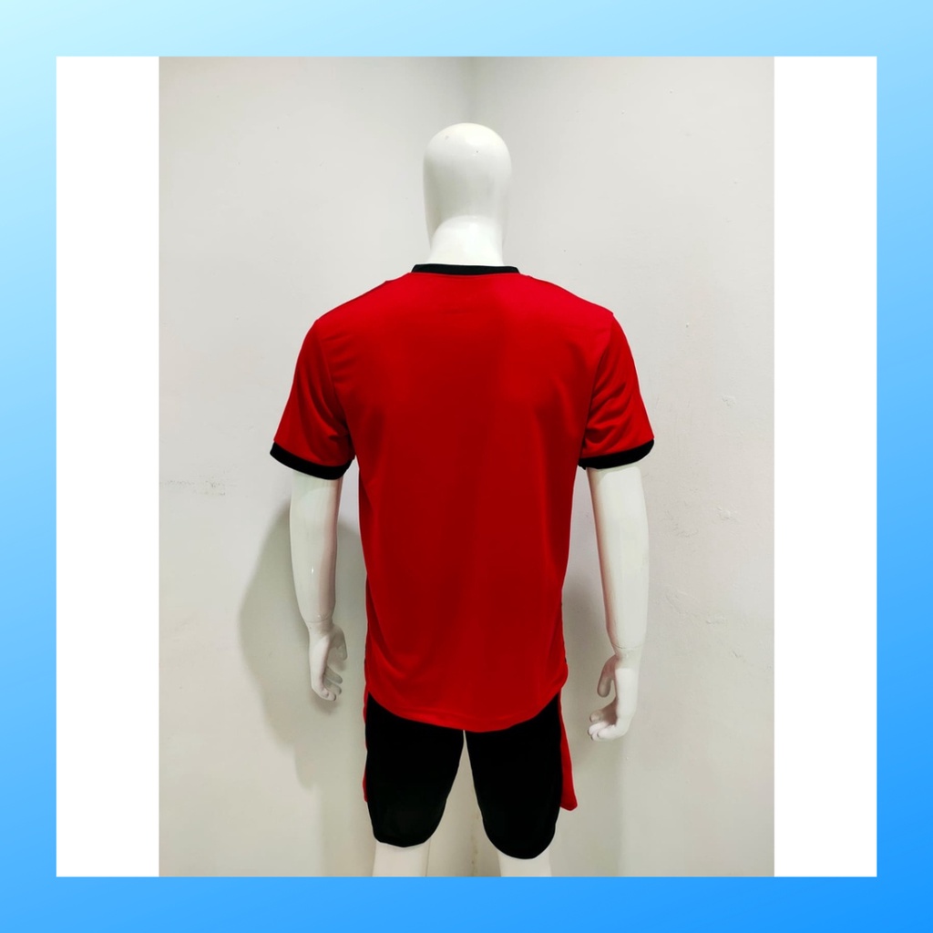 jersey futsal pria kaos sepak bola baju dan celana setelan wanita dewasa t-shirt outfit seragam jarsey kostum olahraga pakaian apparel print sport jersy soccer casual jersi suit NK160 merah