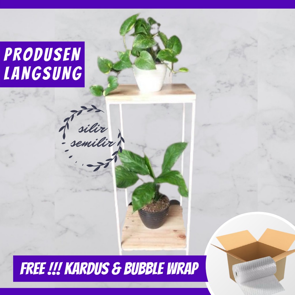 SMF024 meja rak susun gantungan pot tawon bunga hias plastik bahan besi dekorasi rumah kamar