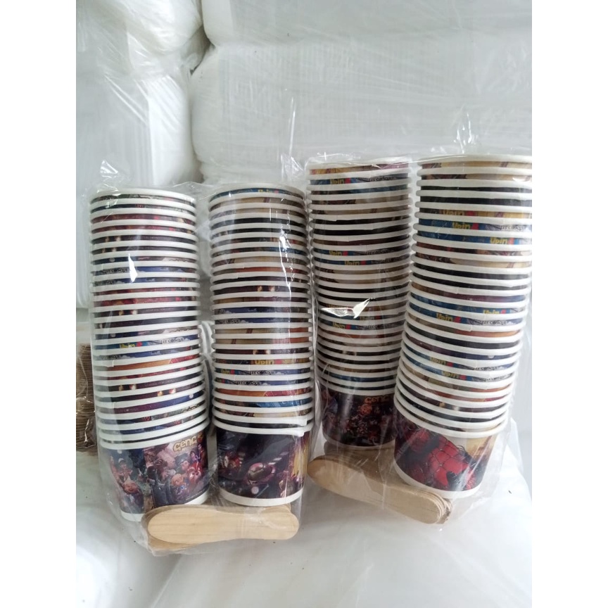 Paper Cup  Es Krim 50 ml/ Wadah Es Krim/Paper Cup Ice Cream / cup es krim 50ml isi 50 Pcs TANPA TUTU
