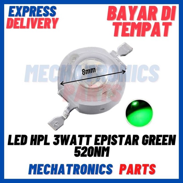 [DSP-9325] LED HPL 3WATT EPISTAR GREEN 520nm