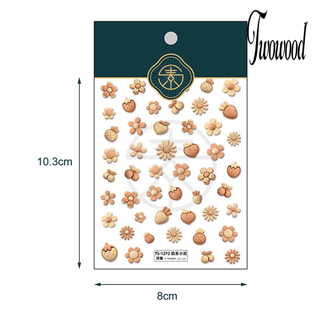 Twowood Stiker Kuku Ultra Tipis Tahan Air Untuk Nail Art