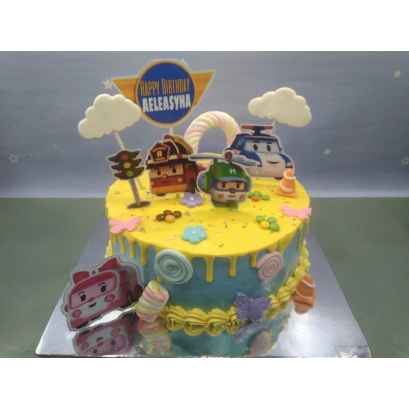 

Kue Ulang Tahun / Tart Cake Karakter Stiker Upin Ipin, Unicorn, Tentara, Baby Bus, Tayo, Spiderman, Nemo, Squid Game, Robo Poly.