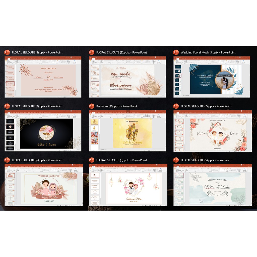 TEMPLATE UNDANGAN PERNIKAHAN DIGITAL | Video Invitation Wedding Ms Power Point Ucapan Kado Souvenir
