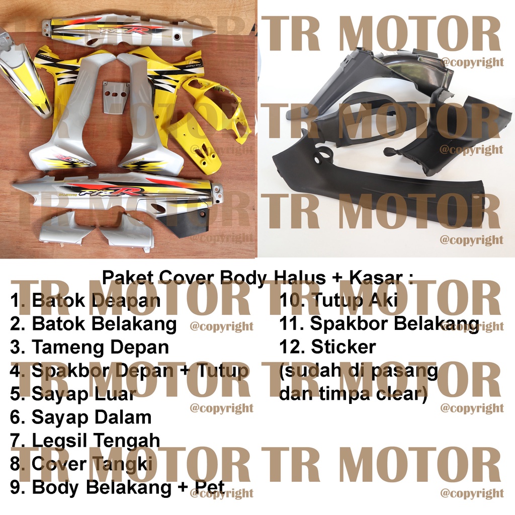 Cover Body Fizr F1zr Millenium Kuning Silver Full Set Halus Cover Bodi Yamaha Fiz r