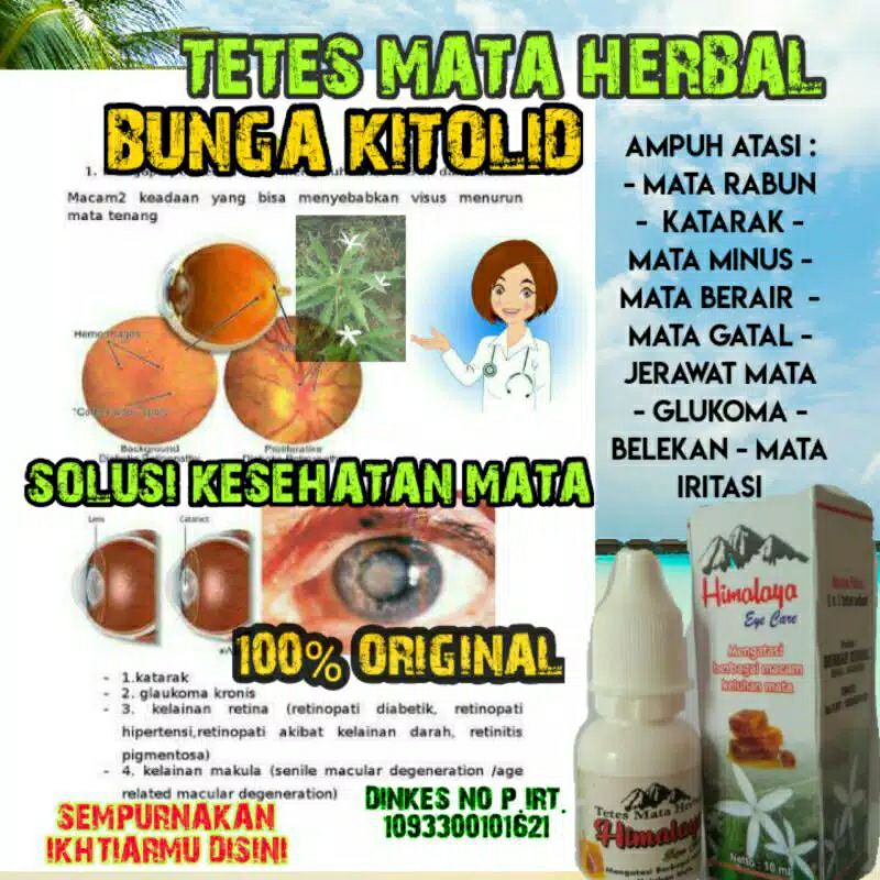 OBAT TETES Mata Himalaya | Herbal Bunga Kitolod | Atasi Katarak Mata Minus Mata rabun