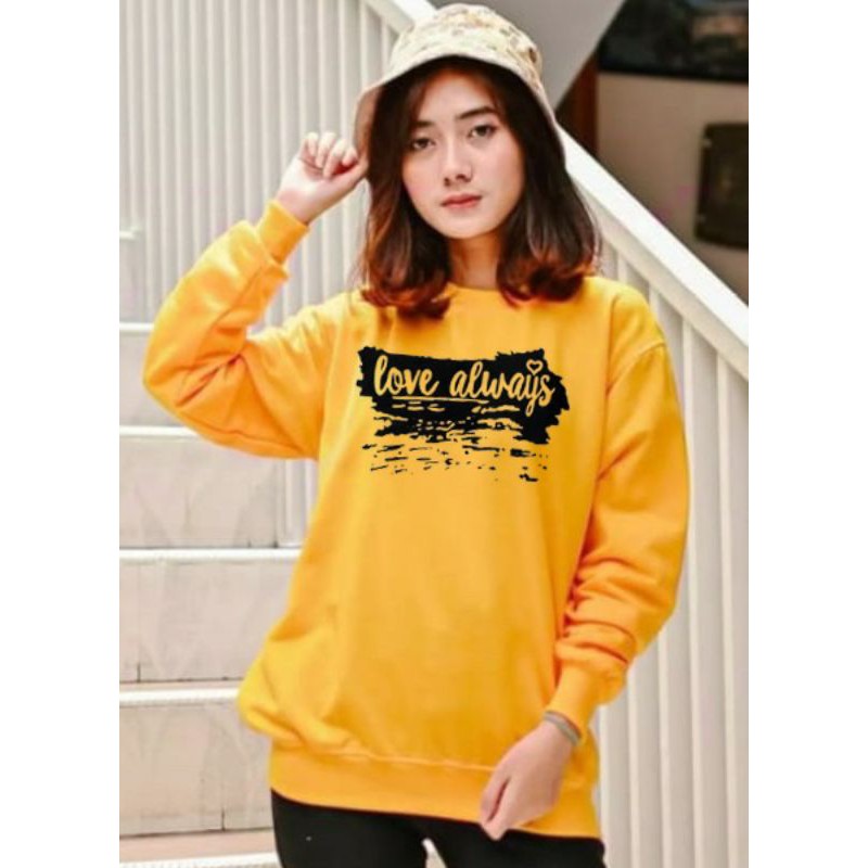 Kaos Lengan Panjang love always / Kaos Sweatshirt / Atasan Wanita / Atasan Wanita Lengan Panjang / A