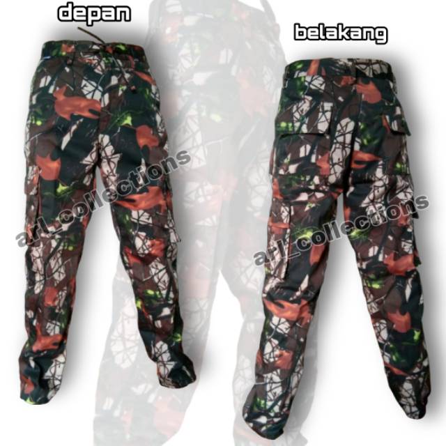 CELANA PANJANG PDL LORENG PERBAKIN/HUNTING/CELANA CARGO LAPANGAN LORENG CAMO PERBAKIN TACTICAL