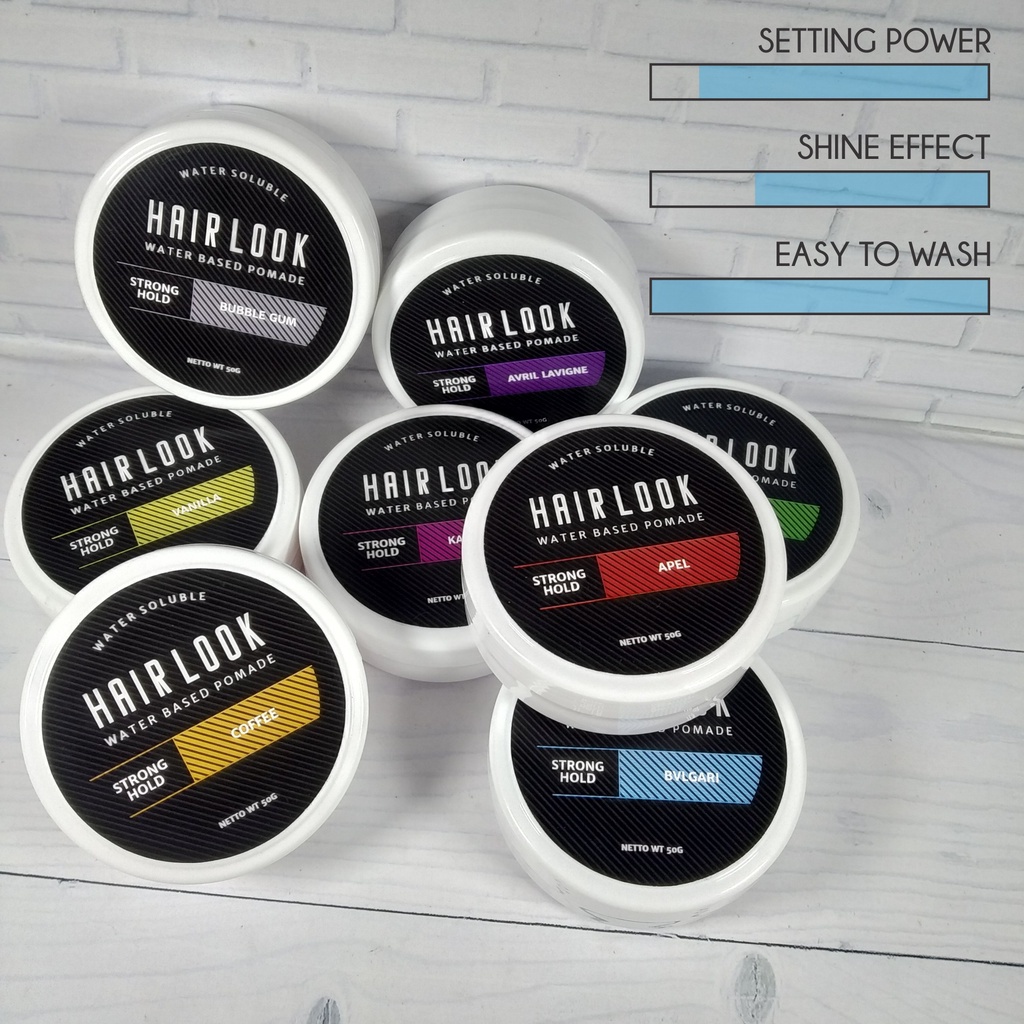 Pomade Waterbased Travel Size 55gr / Grosir Termurah / Free Sisir Rambut / Hair Look Pomade