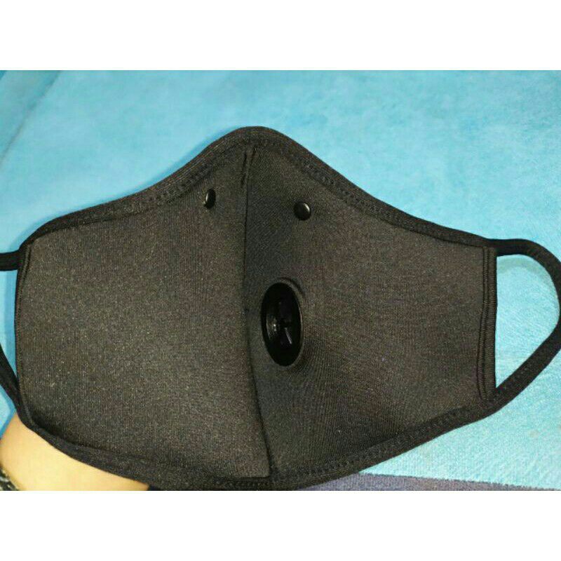 Masker Spandex Filter Hitam Polos Premium Dan Exclusive Model Tali Kun