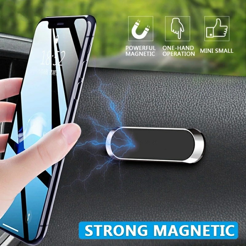 Car Holder Magnetic Phone HP Magnet Mobil F6 - White_Cell