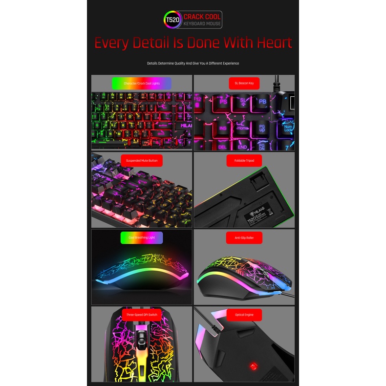 PROMO MiWolf T520 Milang New Gaming Keyboard dan Mouse Set Combo MURAH