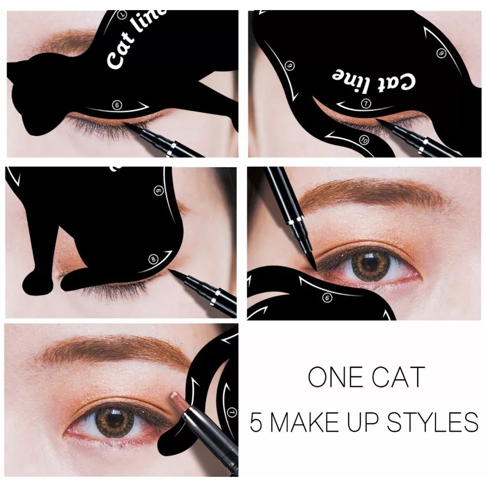 CETAKAN ALIS DAN EYELINER RAPI EYEBROWN TEMPLATE CAT