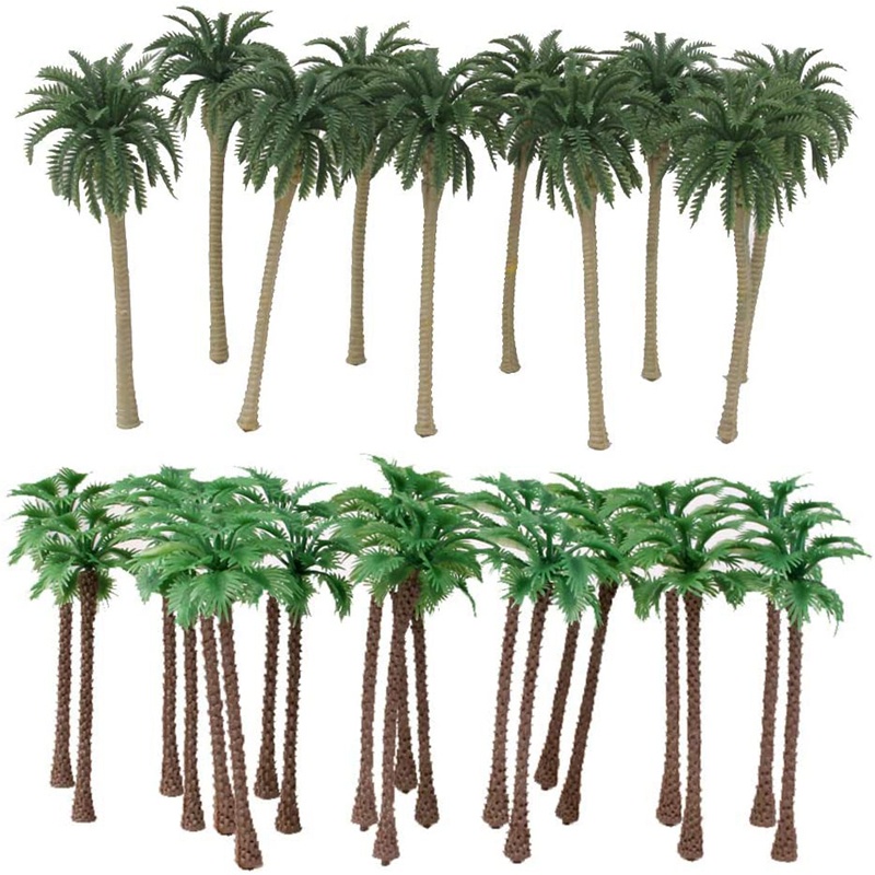 40 Pcs Coconut Palm el Trees/Scenery el Plastic Artificial Layout Rainforest Diorama