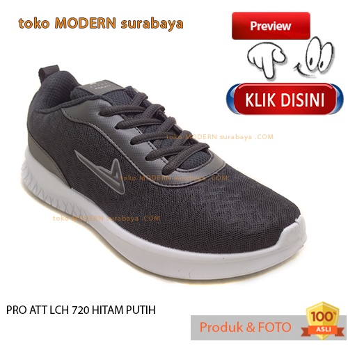 Sepatu wanita sekolah sneakers tali PRO ATT LCH 720 HITAM PUTIH