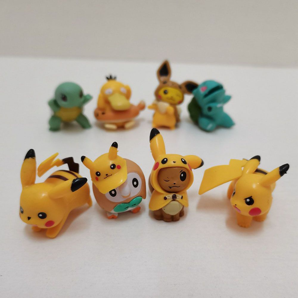 Needway  8Pcs/Set Pikachu Action Figures PVC Doll ornaments Pokemon Action Figures Pikachu Miniatures Model Toys Gifts Pokemon Doll Toys Figurine Model