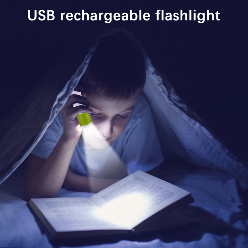 Lampu Senter LED Portable Usb Rechargeable / Zoomable Untuk Camping