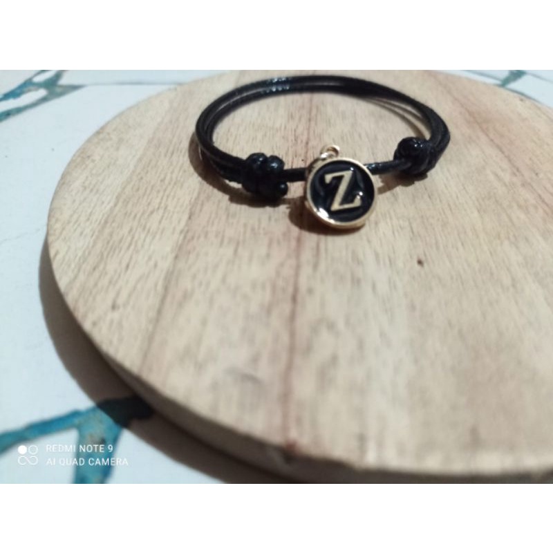 GELANG INISIAL BULAT COUPLE GELANG TRENDI (Tali Waterproof Gelang Coupele)