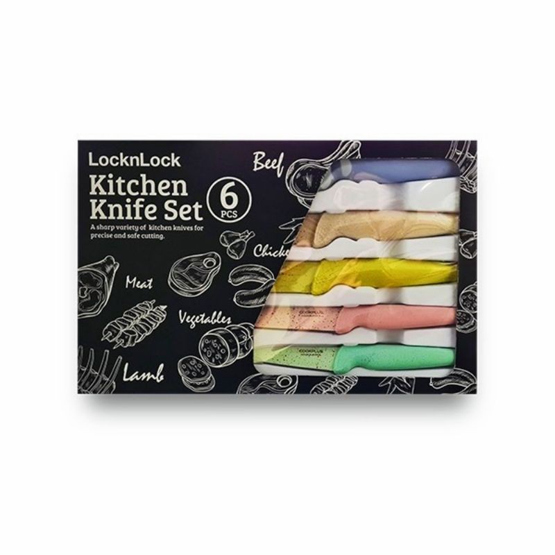 Pisau set pastel lock n lock isi 6