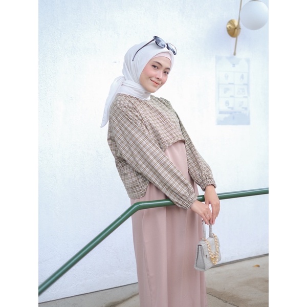 CROP TOP KOREAN KIMBERLY || KEMEJA TARTAN BECHARA || FLANEL KOTAK CROP || CROP TARTAN SHIRT || BLOUS