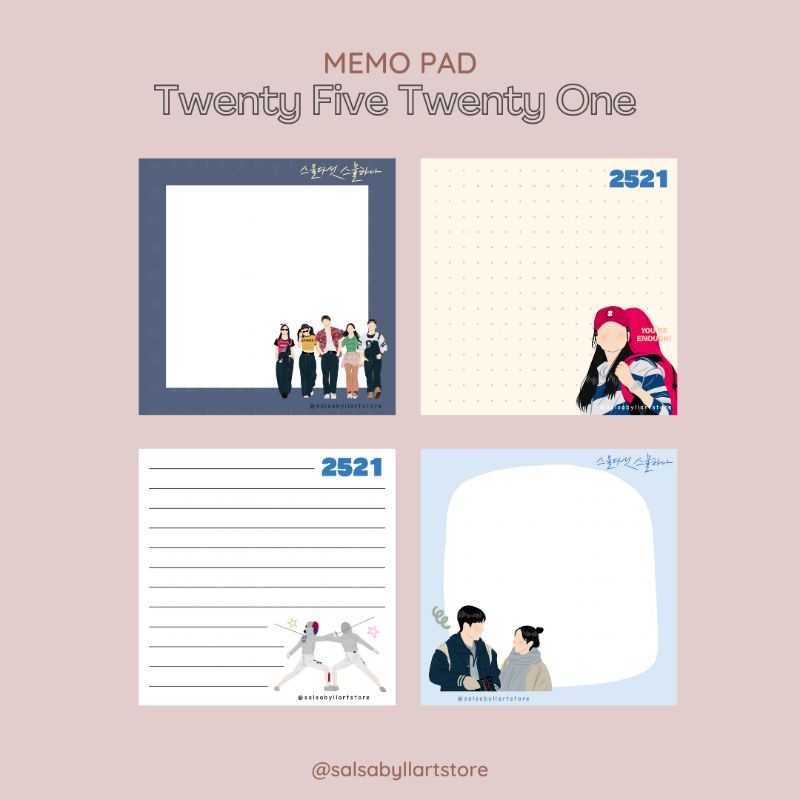 

Memo Pad Twenty Five Twenty One 2521 kdrama series || salsabyllartstore