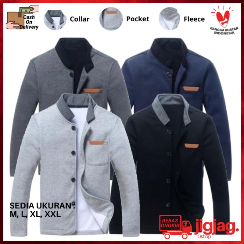 DURABEL Blazer Pria Slimfit Casual Original Kemeja Semi Jas Sweat Shirt Bahan Fleece Keren Premium