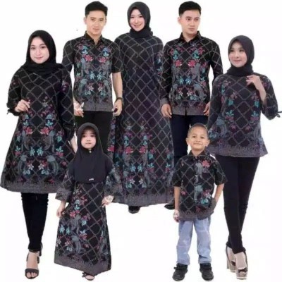 Batik Couple Keluarga Sania Ruffle Ori Ndoro Jowi Dnt Motif Jaring