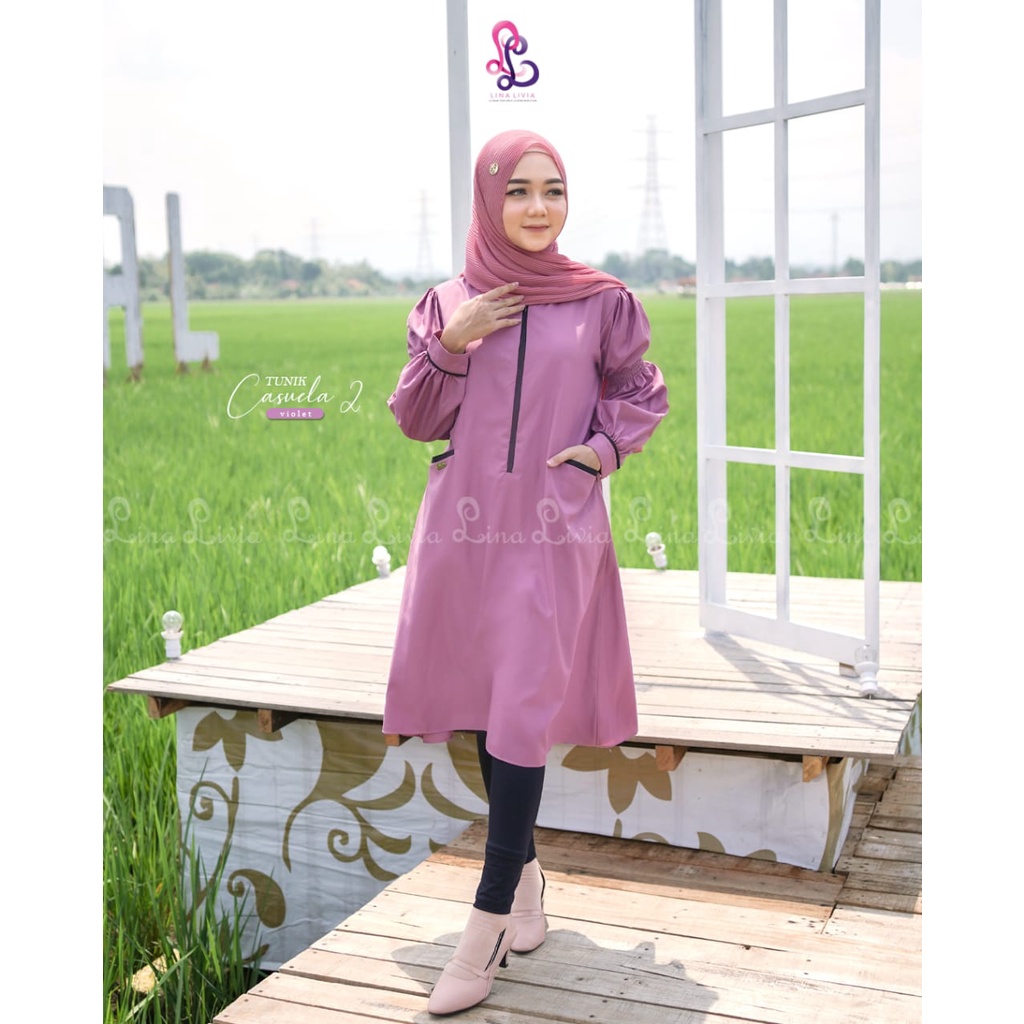 Linalivia Hijab - Tunik Casuella 2 Toyobo busui Friendly