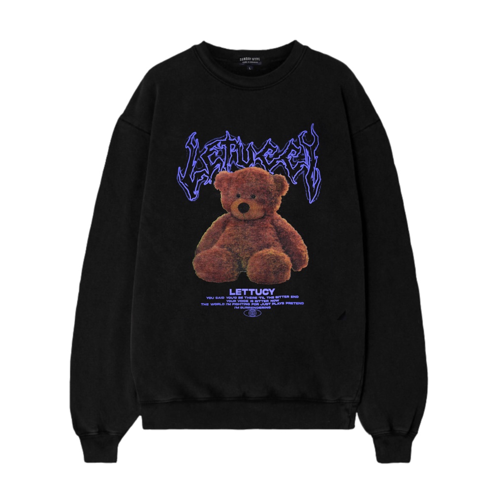 LETTUCY - CREWNECK SWEATER BLACK & CREAM-Teddy bear