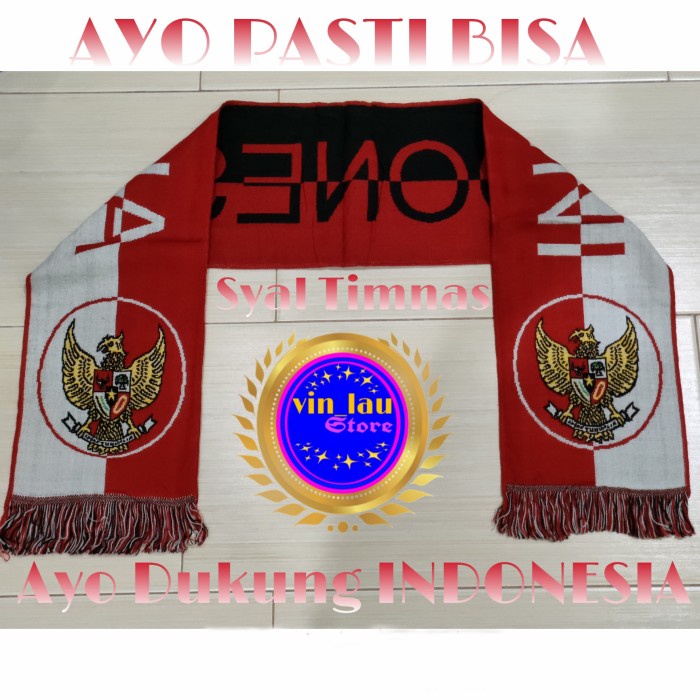 Syal Timnas Indonesia Syal Rajut Merah Putih Logo Garuda